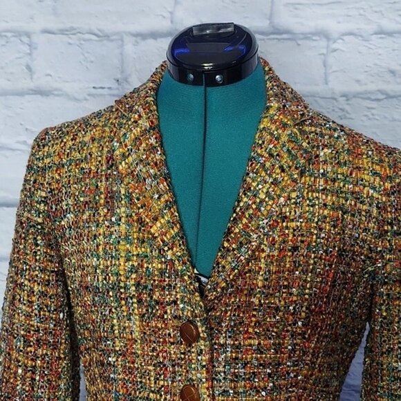 J. MCLAUGHLIN NWOT Womens Multi bright colored tweed Jacket Sz 0 - Picture 2 of 10